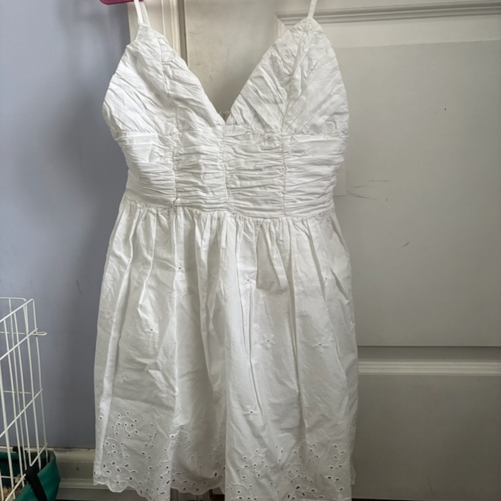 BRAND NEW! Elegant White Ruched Dress